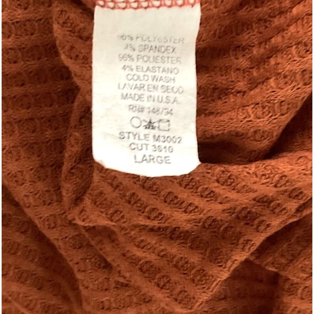 CY Fashion Colorblock Ruffle Sleeve Top Rust Large - Picture 9 of 9